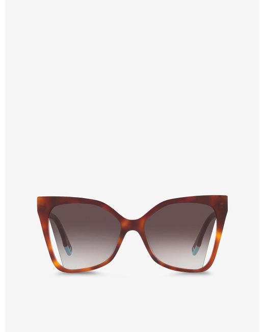 Fendi Fe40010u Way Cateye Acetate Sunglasses in Black Lyst