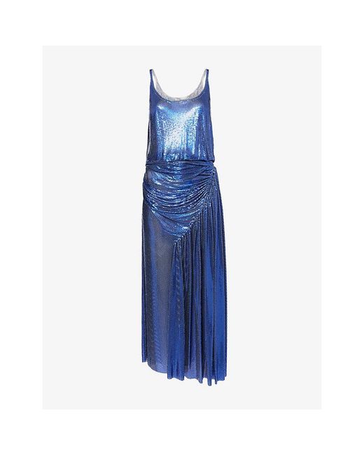 homecoming dresses blue long Square Neck Light Satin Prom Dresses, Blue Long Formal Eveni ASSYMETRIC HEM DRESS Style:ES0106BBK #summerclothing