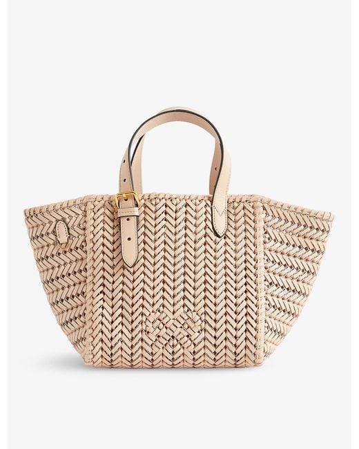 Anya Hindmarch Neeson Square Woven Leather Tote Bag in Natural Lyst UK
