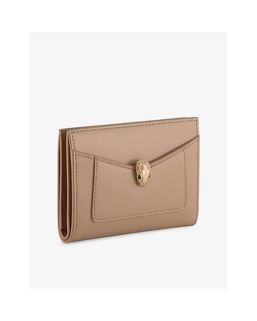 BVLGARI Natural Serpenti Forever Folded Leather Card Holder