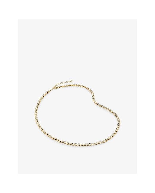 Monica Vinader Metallic Diamond Essential Tennis 18Ct-Plated Vermeil Sterling- And 0.59Ct Lab-Grown Diamond Necklace