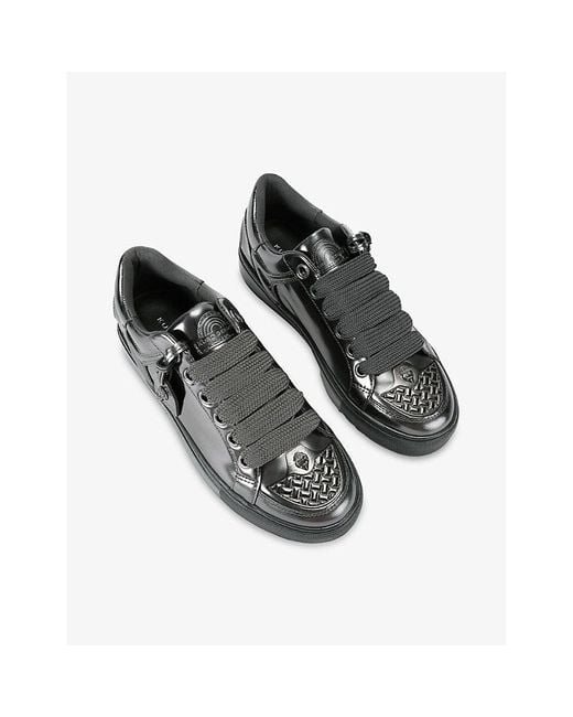 Kurt Geiger Black Southbank Tag Leather Trainers for men