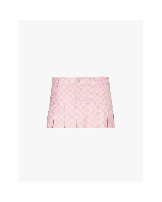 Pink pleated skirt m and s hot sale