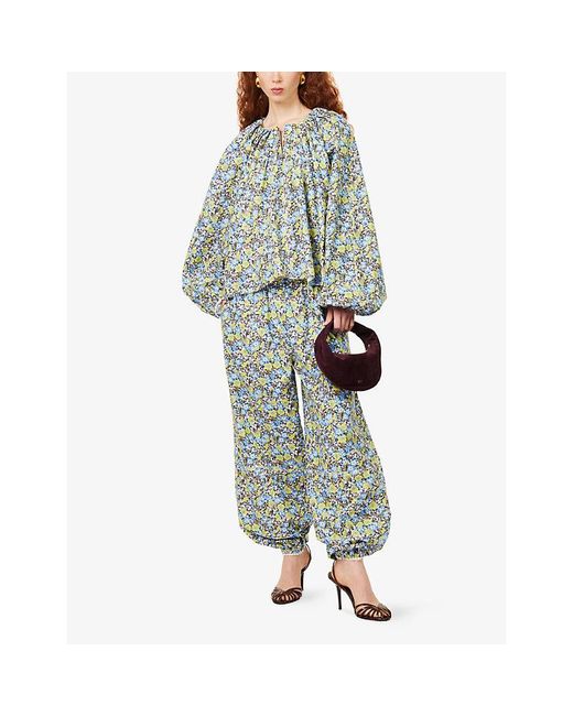Nackiyé Blue Grand Bazaar Printed Cotton Top