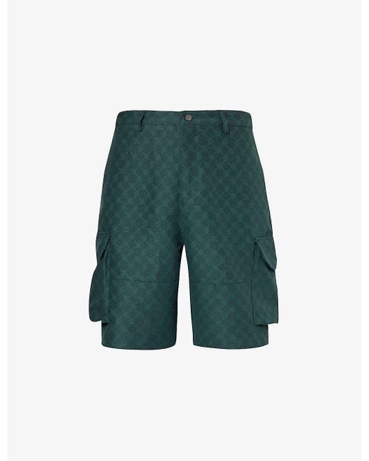 Daily Paper Green Benji Brand-embellished Woven Cargo Shorts X for men