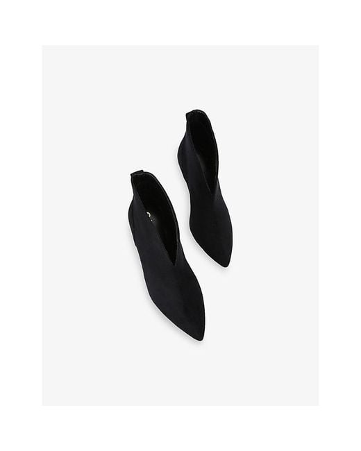 Carvela Kurt Geiger Black Flute Heeled Suede Shoe Boots