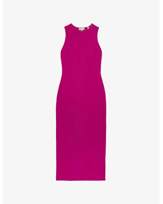 Ted Baker Pink Esthaa Slim-fit Sleeveless Stretch-woven Midi Dress