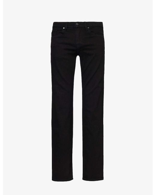 7 For All Mankind Black Standard Luxe Performance Regular-fit Straight-leg Stretch-denim Jeans for men
