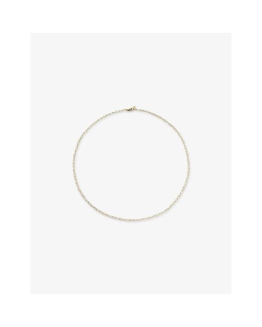 Monica Vinader White Mini Paperclip 14Ct- Chain Necklace