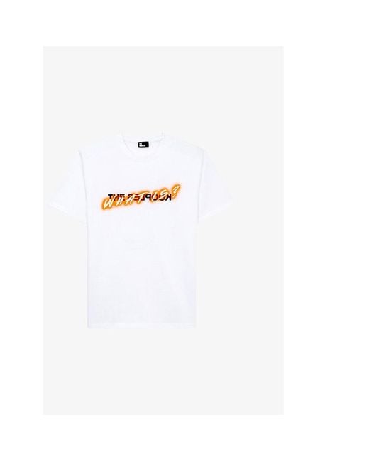 The Kooples White What Is? Brand-Print Cotton-Jersey T-Shirt for men