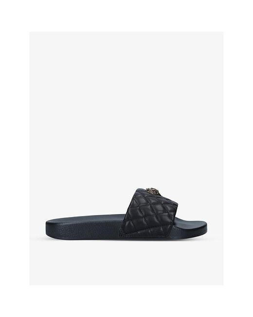 Kurt Geiger Black Meena Eagle Rubber Sliders
