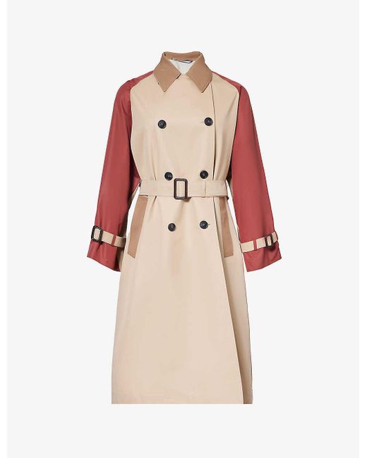 Weekend by Maxmara Natural Canasta Contrast-panel Cotton-blend Coat