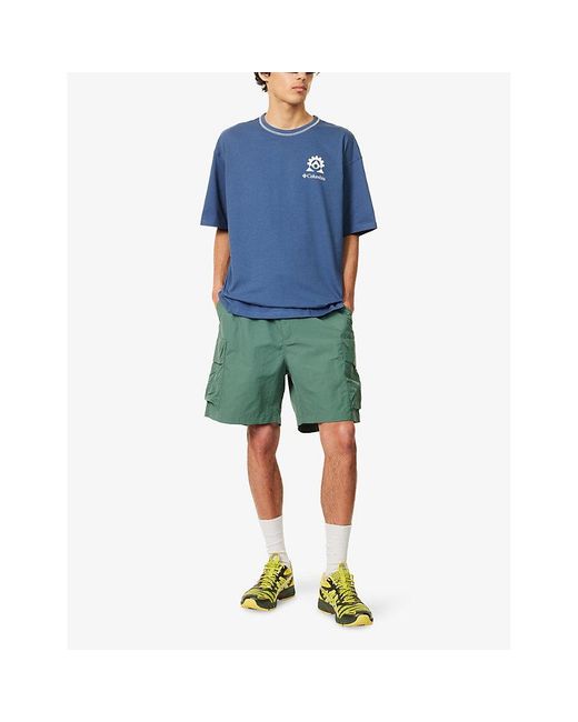 Columbia Blue Landroamer Crewneck Cotton-Jersey T-Shirt for men