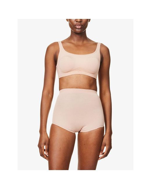 Wolford White Contour Skin Scoop-Neck Stretch-Woven Bra