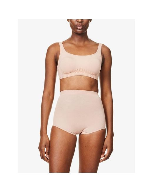 Wolford White Contour Skin Scoop-Neck Stretch-Woven Bra