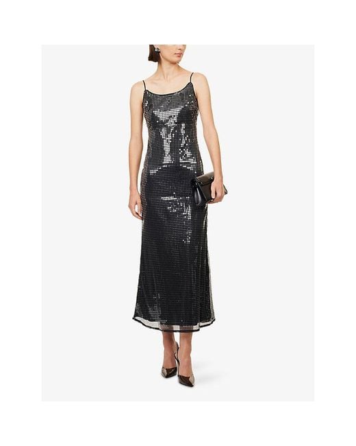 Amy Lynn Black Patti Sequin Woven Maxi Dress