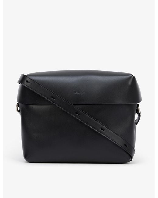 Jil Sander Lid Brand-debossed Leather Cross-body Bag in Black for Men ...