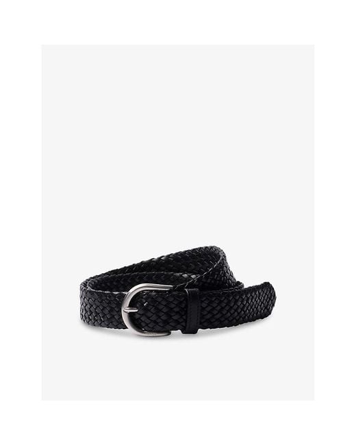 Prada Black Braided Leather Belt for men