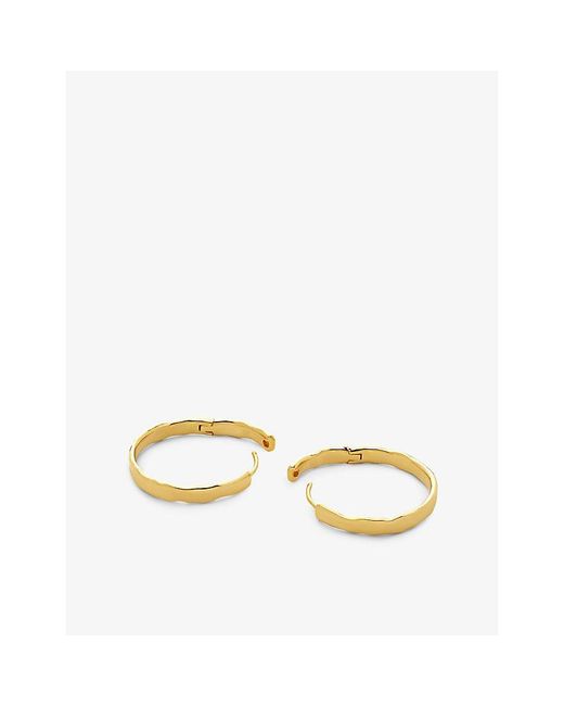 Monica Vinader Metallic Mv Siren Muse Wave 18Ct-Plated Vermeil Sterling Medium Hoop Earrings