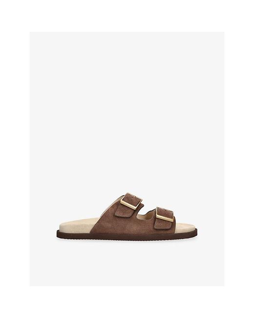 Brunello Cucinelli Brown Two-Strap Suede Sandals for men