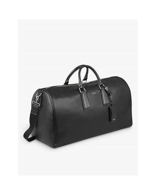 Sandro Black Logo-Embossed Coated Canvas Weekender Bag for men