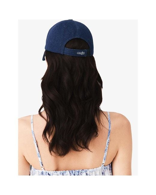 Maje Blue Logo-Embroidered Denim Baseball Cap
