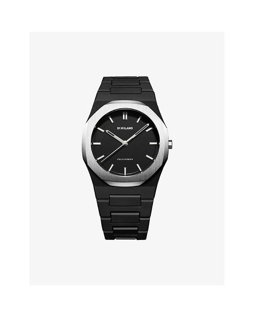 D1 Milano Black Polycarbon Moonglade Polycarbonate Quartz Watch