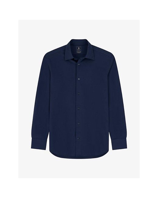 Boggi Blue Regular-Fit Jersey Shirt for men