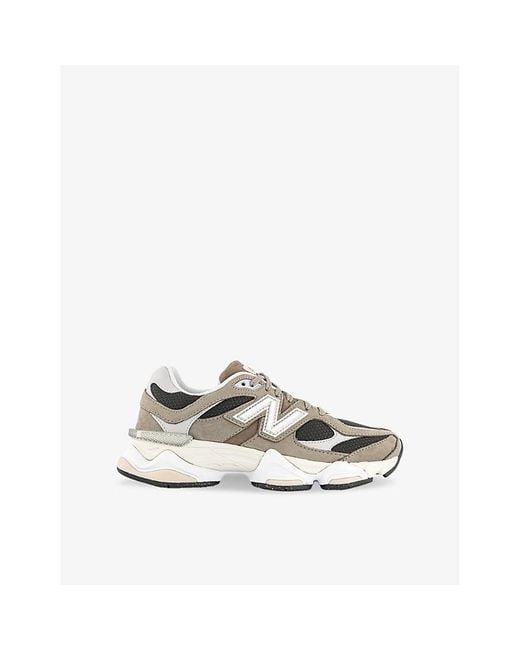 New Balance White 9060 Suede And Mesh Trainers for men
