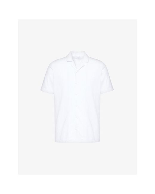 Sunspel White Spread-collar Regular-fit Cotton Shirt for men