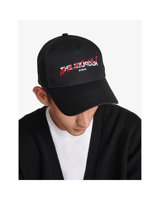 The Kooples Black Logo-Embroidered Cotton Baseball Cap for men