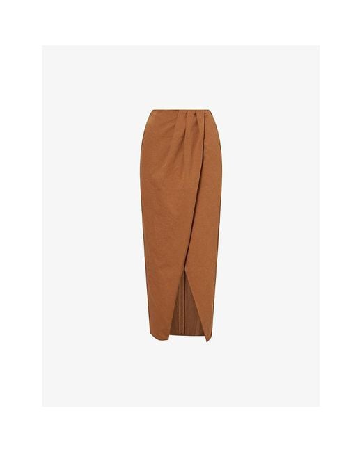 L.A-Space Brown Beverley Midi Skirt