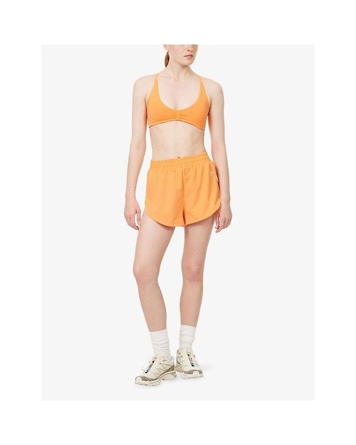 GYMSHARK Orange Interval High Leg Woven Track Shorts