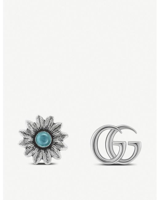 Gucci Metallic GG Marmont Gemstone And Sterling Silver Stud Earrings