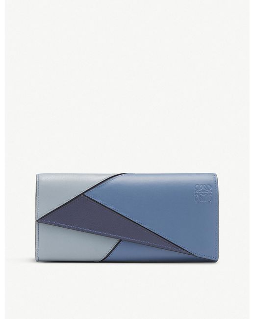 Loewe Blue And Grey Puzzle Continental Wallet