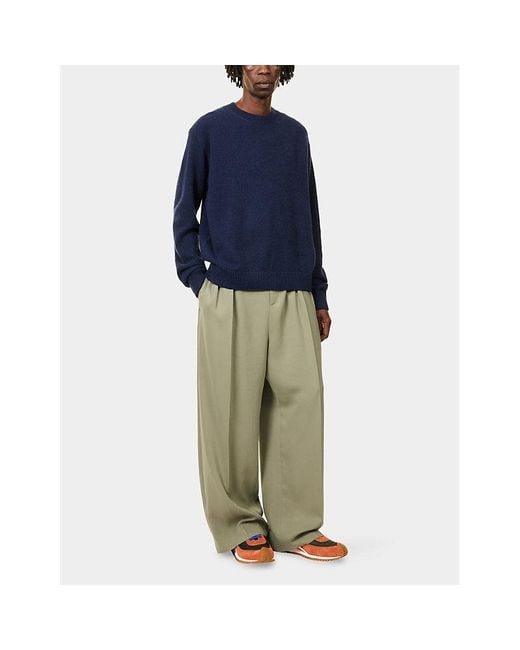 The Elder Statesman Blue Simple Crewneck Cashmere Jumper for men
