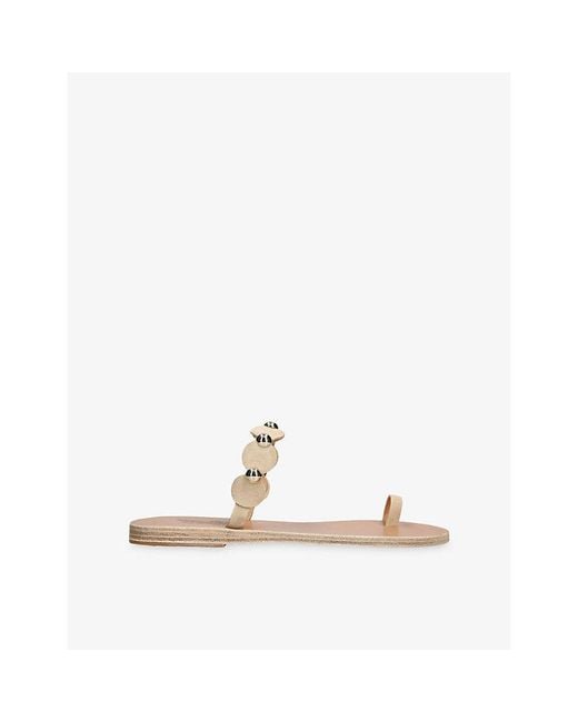 Ancient Greek Sandals Natural Dirki Suede Sandals
