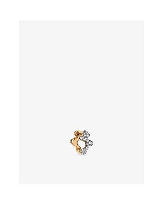 Kismet by Milka White Moss 0.11Ct Diamond Huggie