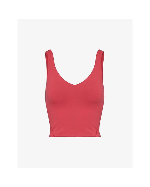 lululemon athletica Red Align Cropped Stretch-woven Top