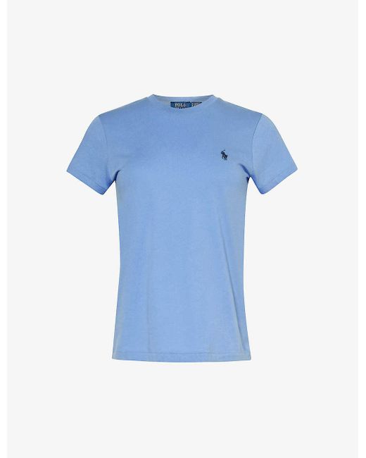 Polo Ralph Lauren Blue Logo-embroidered Cotton-jersey T-shirt X