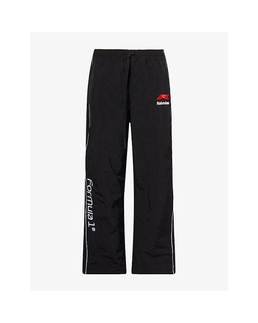 NAHMIAS Black F1 Warm Up Race Woven Jogging Bottoms for men
