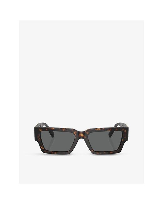 Versace Black Ve4459 Rectangular-frame Tortoiseshell Acetate Sunglasses