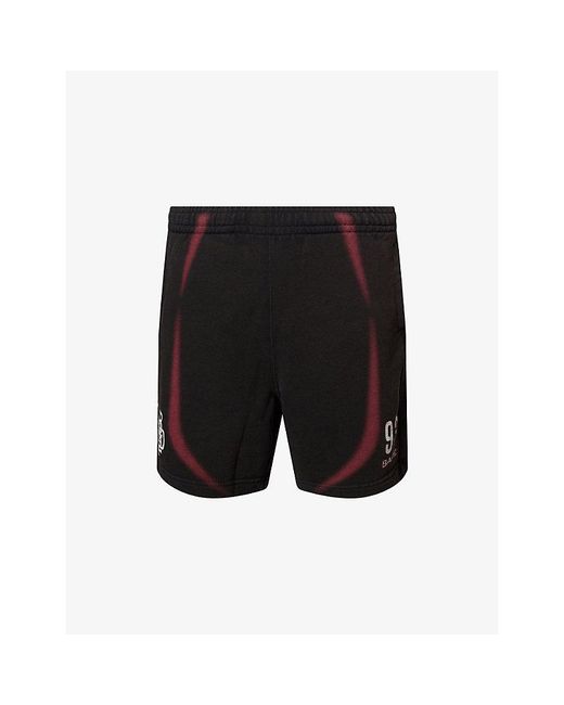 A Bathing Ape Black Football Logo-Print Cotton-Jersey Sweat Shorts for men