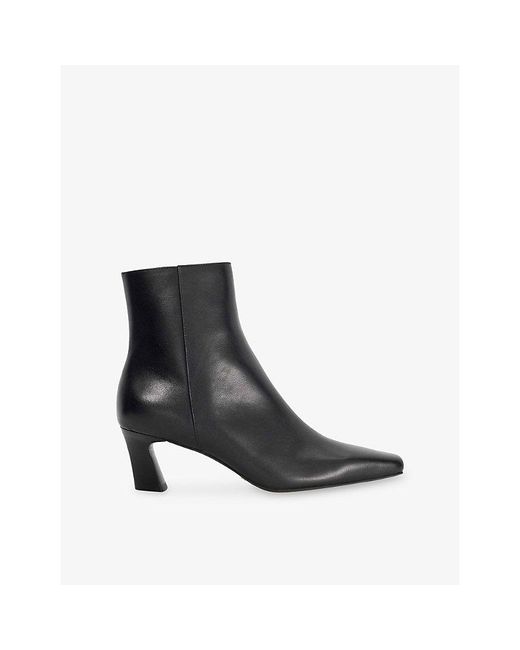 Dune Black Overly Leather Ankle-Boots
