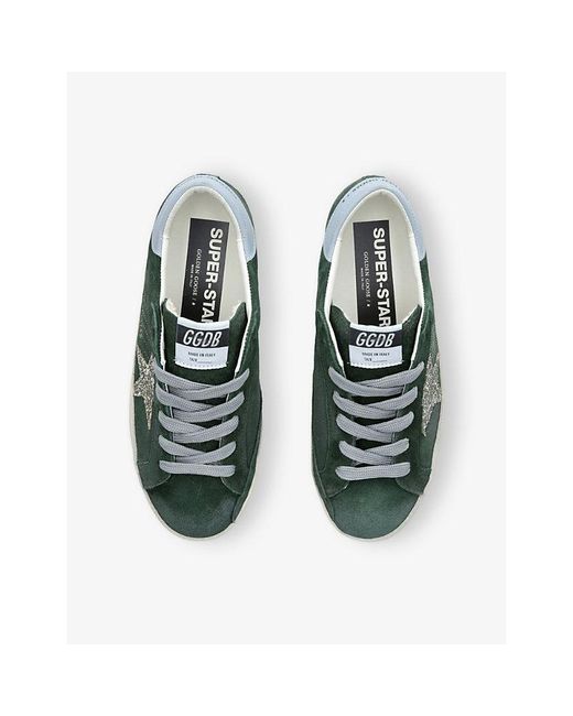 Golden Goose Deluxe Brand Green Superstar Suede Low-Top Trainers