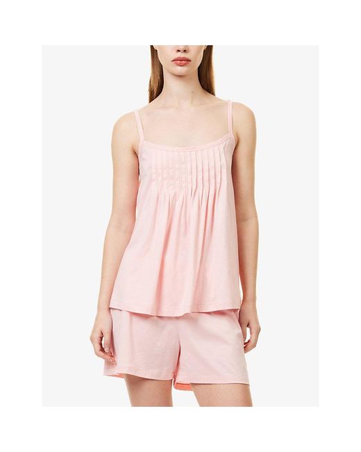 Hanro Pink Juliet Scoop-neck Cotton-jersey Pyjama Set