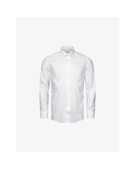 Eton of Sweden White Oxford-weave Slim-fit Stretch Cotton And Lyocell Shirt for men