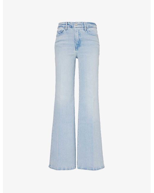 GOOD AMERICAN Blue Good Waist Wide-leg High-rise Stretch Jeans