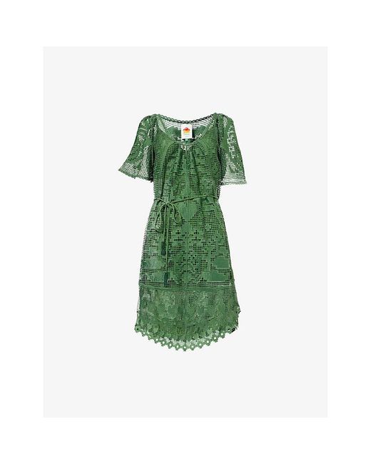 FARM Rio Pineapple Guipure Short-Sleeves Woven Mini Dress in Green | Lyst FARM Rio Pineapple Guipure Short-Sleeves Woven Mini Dress in Green | Lyst