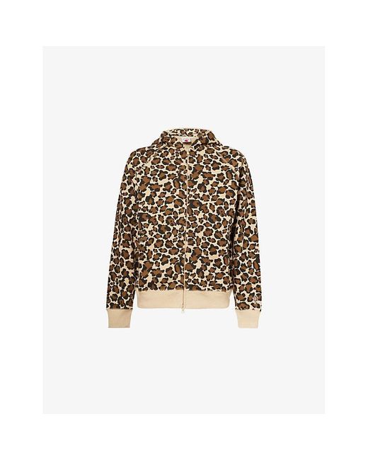 ICECREAM Natural Leopard-Print Zip-Through Cotton-Jersey Hoody for men